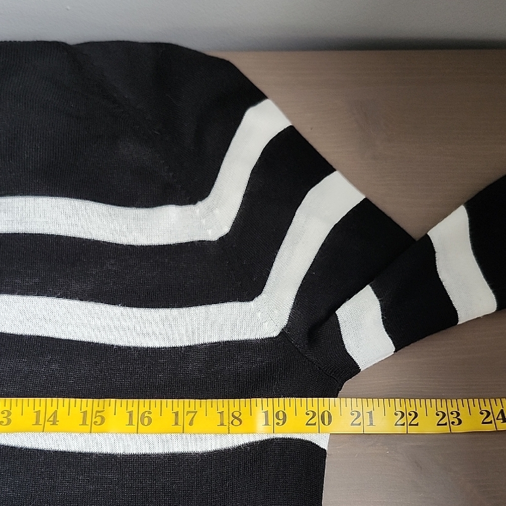 ZARA Stripes black and white turtle neck light knit sweater - Picture 11 of 13